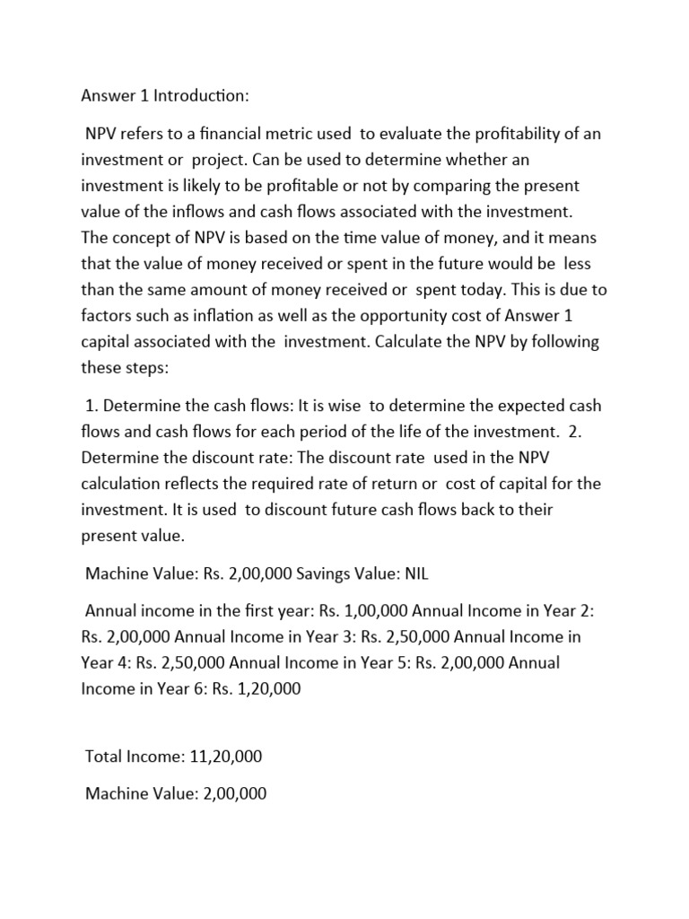 NPV and Payback Period Analysis Guide | PDF | Net Present Value | Interest