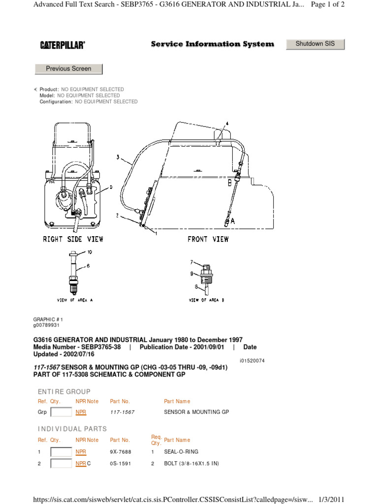 G3606 Combustion Sensor Gasket | PDF | Technology & Engineering