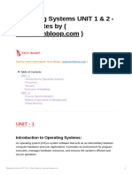 Operating Systems UNIT 1 & 2 - Short Notes by