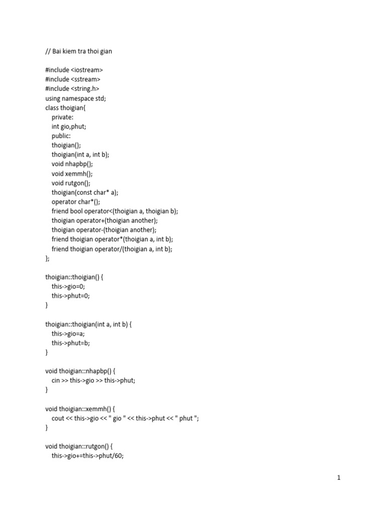 Time Class Implementation in C++ | PDF | Computer Programming | C++
