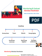 Monitoring Evaluasi Advokasi Kesehatan