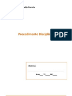 Procedimento Disciplinar - Folha de Rosto