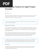 10 Ten Key Factors for Agile Project Success