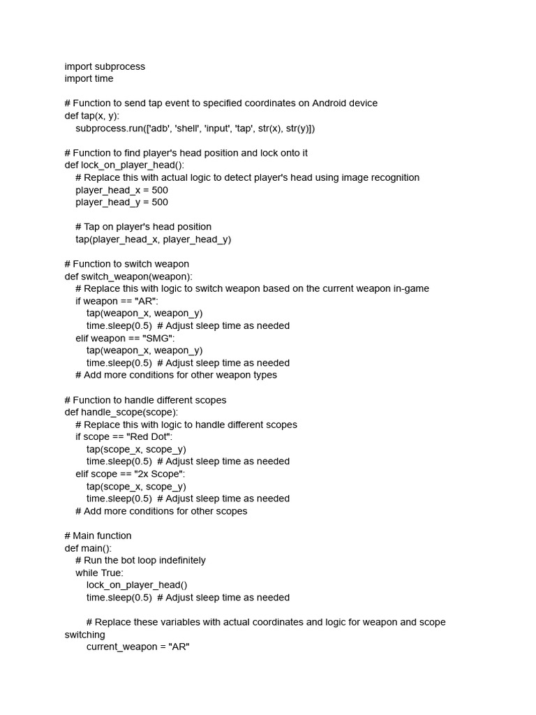 Android Game Bot Script Guide | PDF