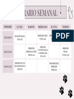 Horario Planificador Horizontal Minimalista Elegante Color Beige, Gris y Blanco.