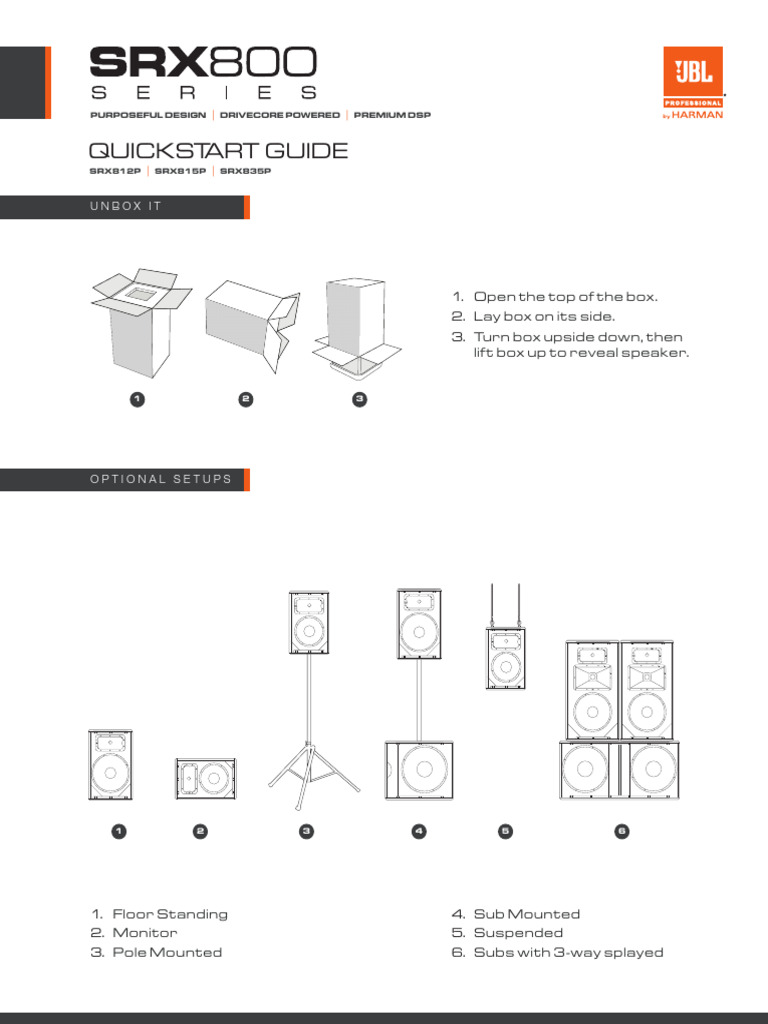 JBL SRX800 Series Quickstart Guide | PDF | Computer Engineering ...