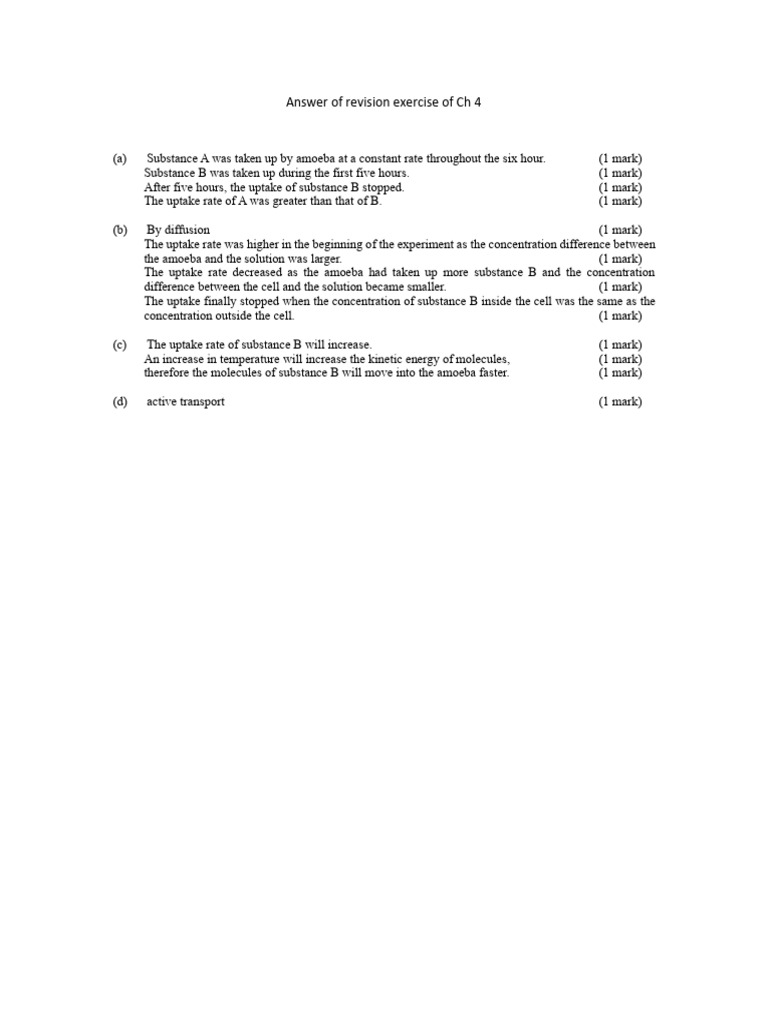 Answer of Revision Exercise of CH 4 | PDF