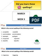 Learn It Challenge - Mar 4 - Y7, Y8, Y9 - Test On Spelling Questions and Launch General Knowledge