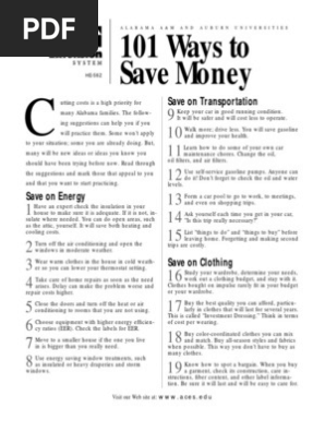 101 Ways to Save Money