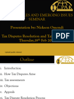 Tax Disputes Resolution and Tax Compliance