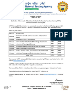 Nittt Feb 2024 Result Public Notice