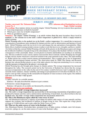Impact of Global Warming on Kashmir | PDF | Climate Change | Interest