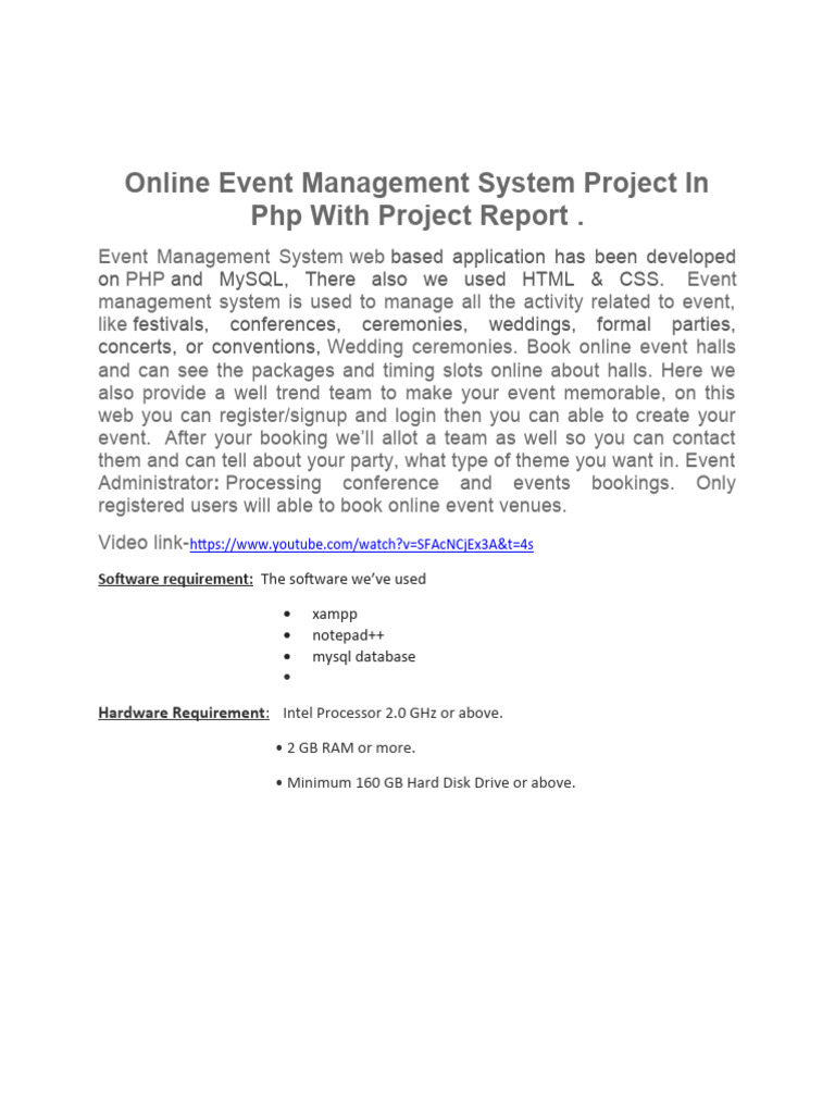 Project report for upload pdf application software php