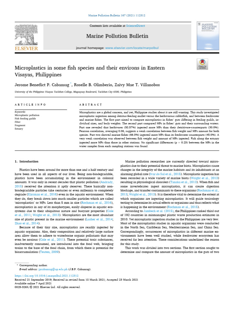 Microplastics in Fish of Eastern Visayas | PDF | Analysis Of Variance ...