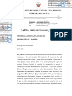 CAUSA 15492-2022-0-0401-JR-FT-02: Corte Superior de Justicia de Arequipa Tercera Sala Civil