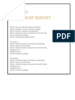 Student Internship Report Template