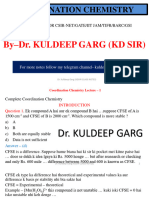 COORDINATION (With Reac. Mech) PPT Notes BY DR. Kuldeep Garg
