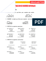 Adicion y Sustraccion de Numeros Naturales para Cuarto Grado de Primaria