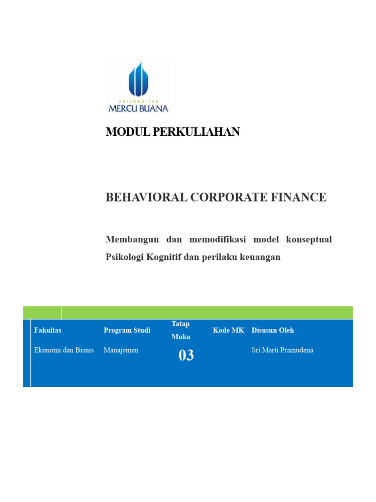 Teori Behavioral Finance dalam Investasi | PDF | Karier & Perkembangan ...