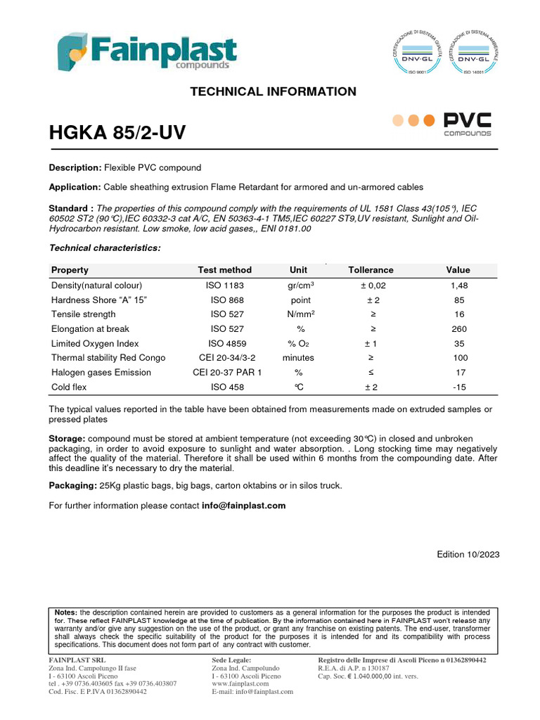 Flexible PVC Compound Technical Info | PDF | Materials | Building ...