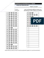 Hoja de Respuestas Matemática