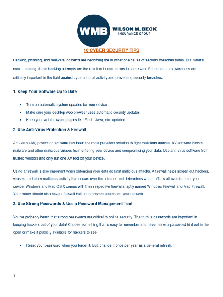 Cyber Security Tips 2020 | PDF | Security | Computer Security