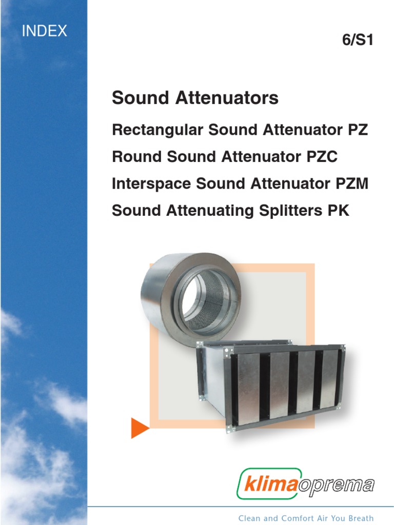 6S1 Sound Attenuators Duct (Flow) Attenuation