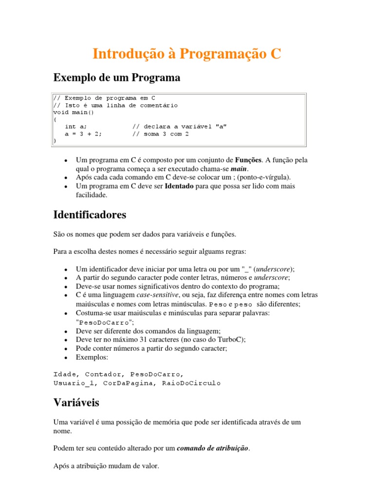 Exemplos de Programação C | PDF