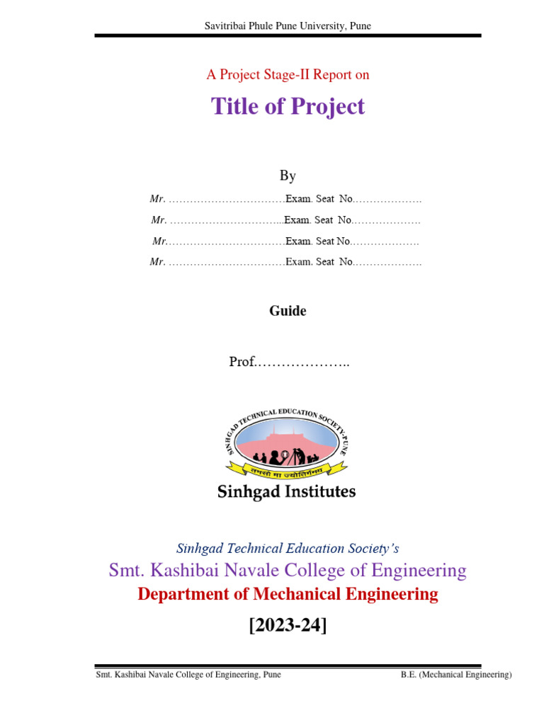 Project Stage-II Report: Mechanical Engineering | PDF | Career And ...