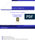 Expresiones Algebraicas: Introducci On Al Algebra