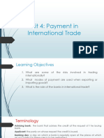 Unit 4 - Payment in International Trade - To Sts