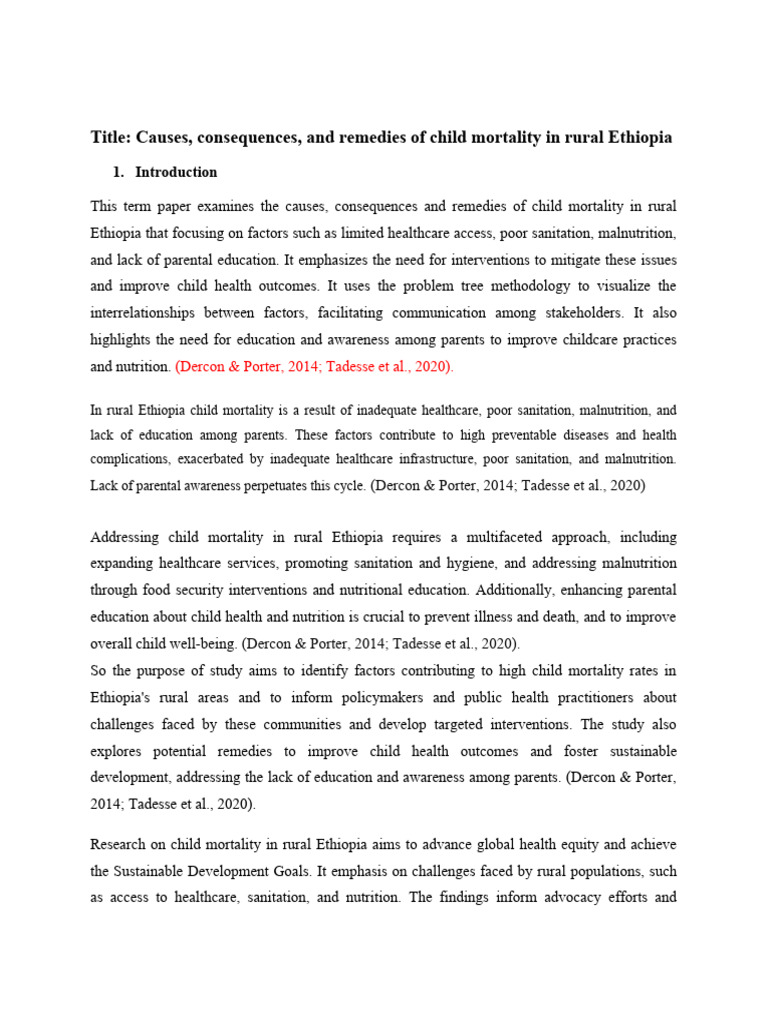 Child Mortality | PDF | Malnutrition | Maternal Death
