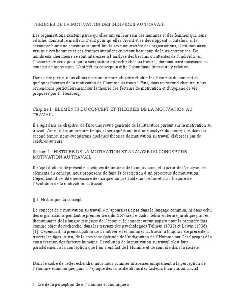 Théories de la motivation au travail | PDF | Motivation | Motivant