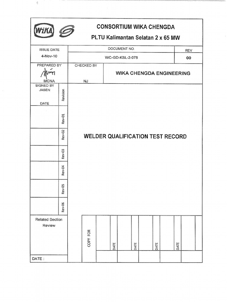 Welder qualification test record pdf