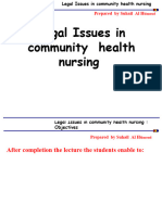Legal Issues in Community Health Nursing: Prepared by Suhail Al Hu