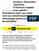 ZF IT Generation. Alexandru Popescu, Partener Cleverage Venture Capital Are 1 Mil. Euro Pentru Finan