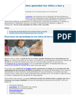 Lectoescritura Cómo Aprenden Los Niños A Leer y A Escribir