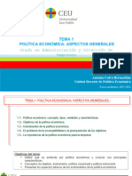 Tema 1 - Política Económica - Aspectos Generales - Ade