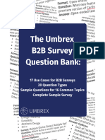 B2B Survey Question Bank First Edition