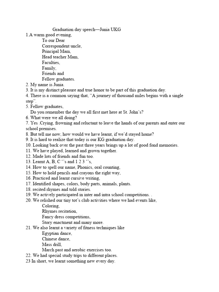 BEST GRADUATION SPEECHES FOR STUDENTS PDF visual data 2