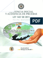 Audiencia Inicial y Audiencia de Pruebas Ley 1437 de 2011