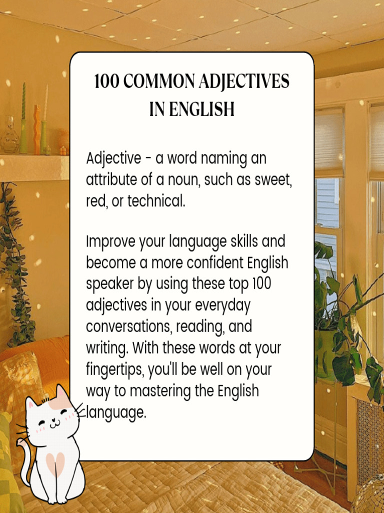 LIST OF 228 COMMON ADJECTIVES visual data 4