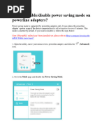 How To Enable/disable Power Saving Mode On Powerline Adapters?
