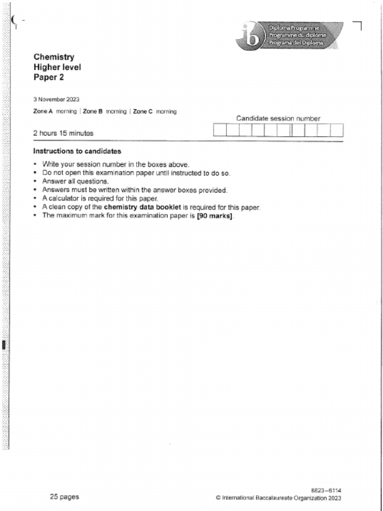 Chemistry Paper 2 Hl Pdf