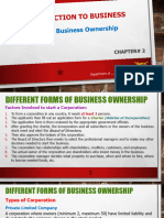 Introduction To Business - Chapter 2 Part 2 - Forms of Business Ownership