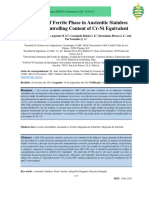 Reducción de La Fase Ferrita en Aceros Inoxidables Austeníticos Controlando El Contenido de Cr-Ni Equivalente