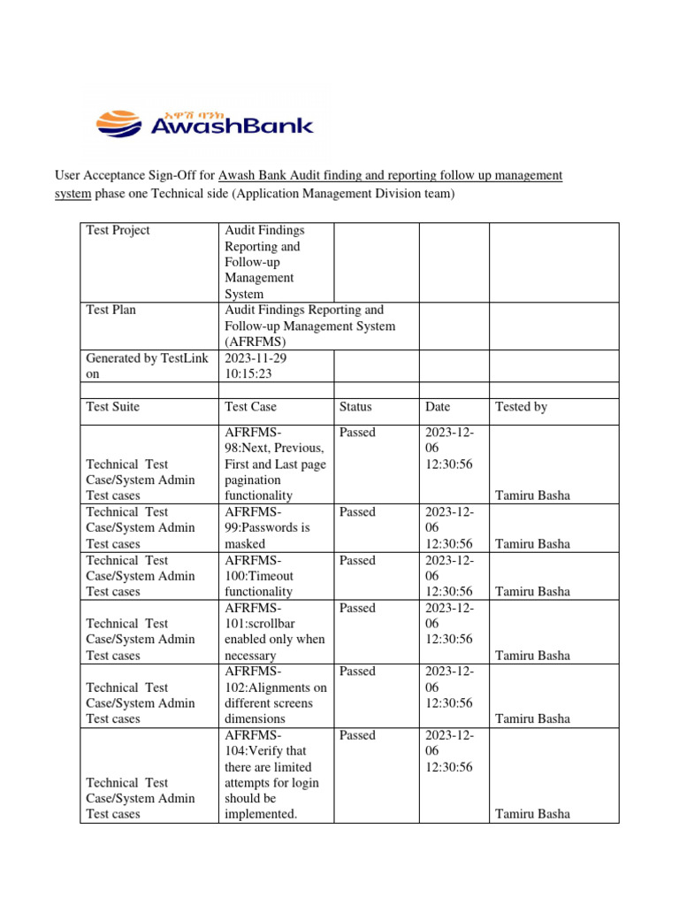 User Acceptance Signoff For Application Side | PDF | Password | Computing