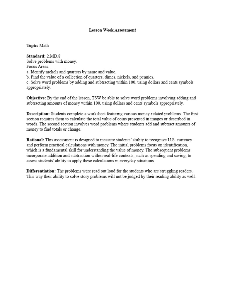 Eportfolio Four Formative Assessments Pdf Reading Comprehension Force