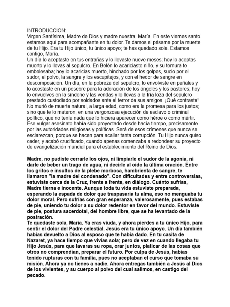 Rosario Del Pesame | Descargar gratis PDF | María, madre de Jesús | Jesús