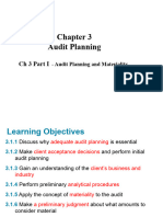 Audit I Chapter 3, PT I, Audit Planning & Materiality